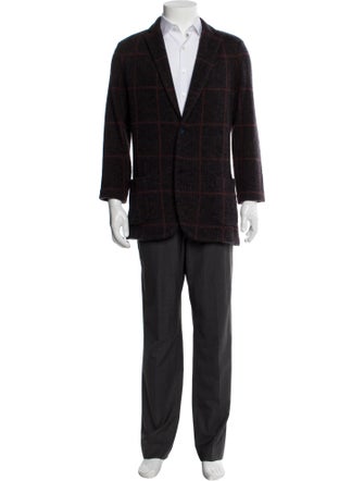 Gran Sasso Virgin Wool Plaid Print Overcoat