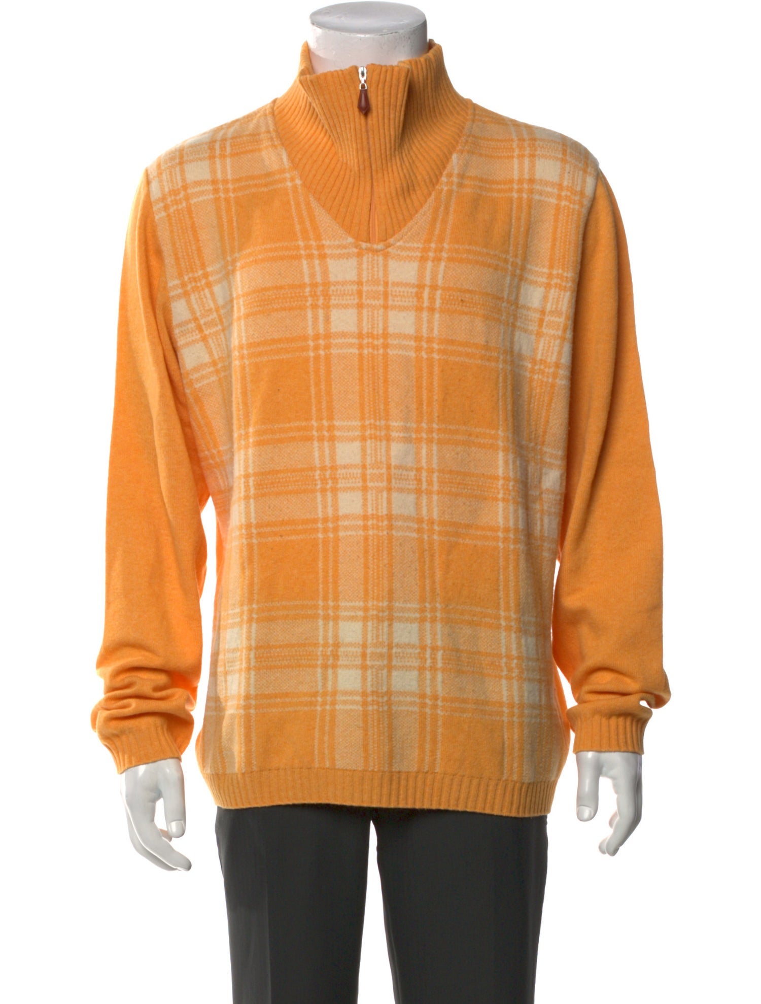 Gran Sasso Wool Plaid Print Cardigan