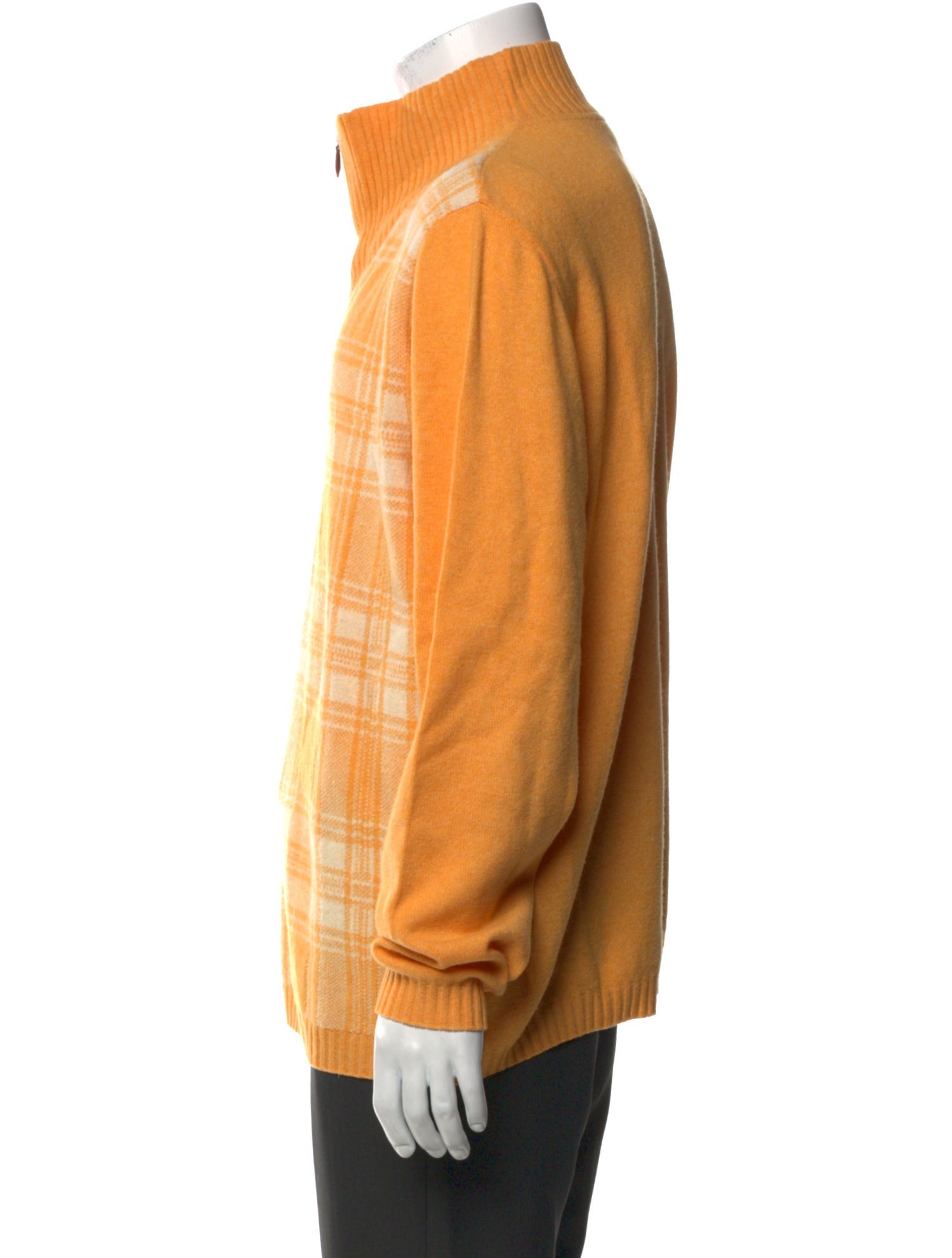 Gran Sasso Wool Plaid Print Cardigan