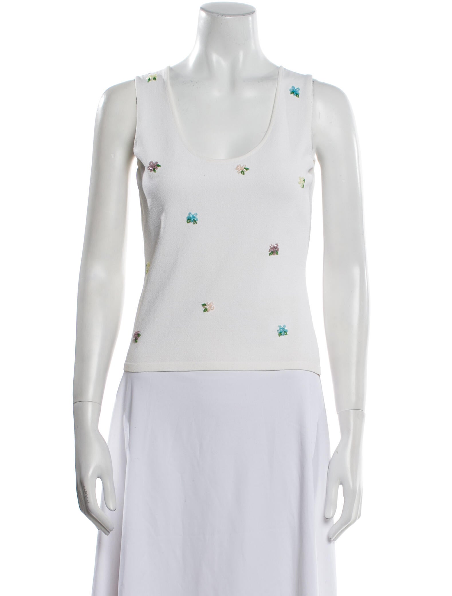 Gran Sasso Printed Scoop Neck Top