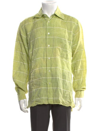 Gran Sasso Linen Plaid Print Shirt