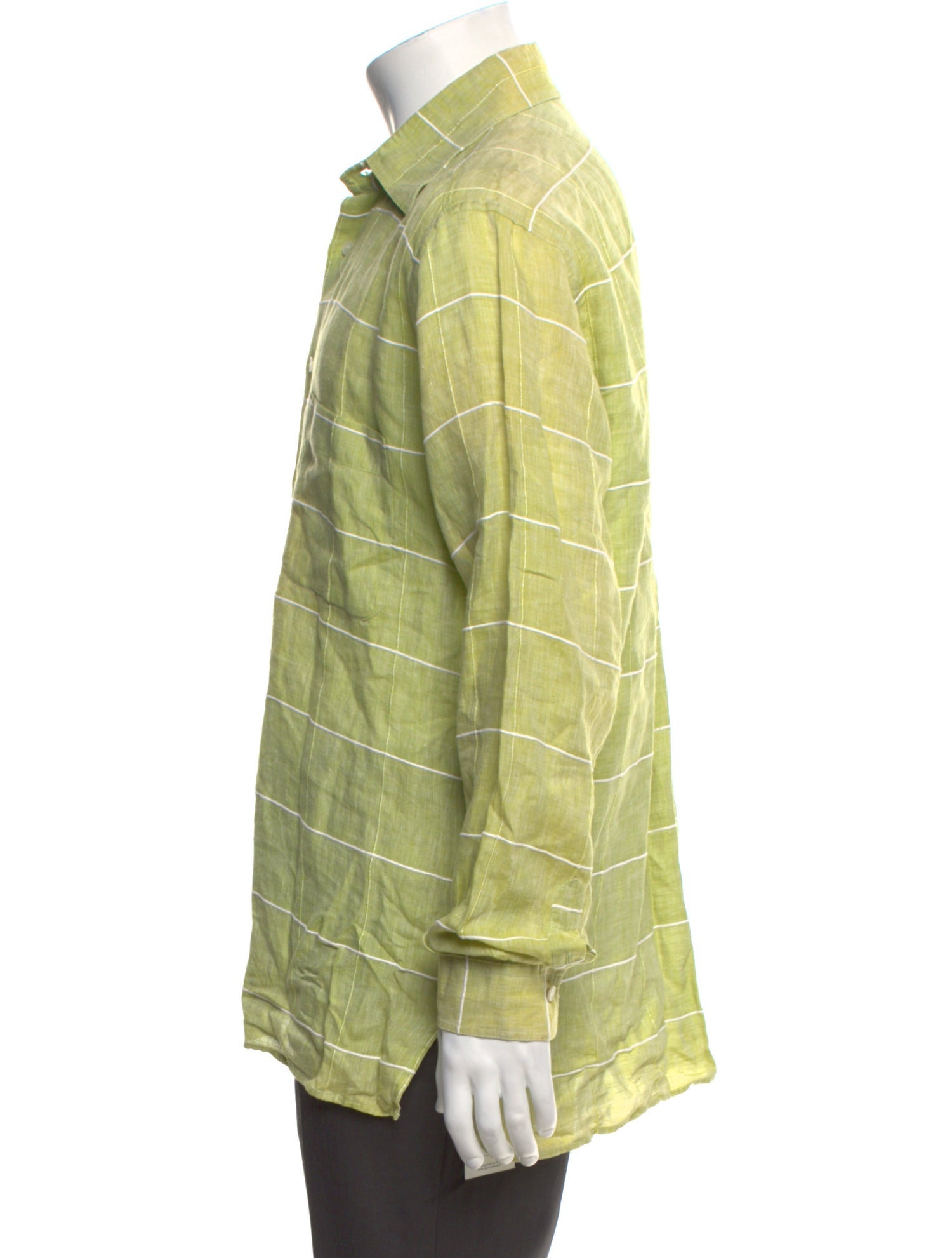 Gran Sasso Linen Plaid Print Shirt