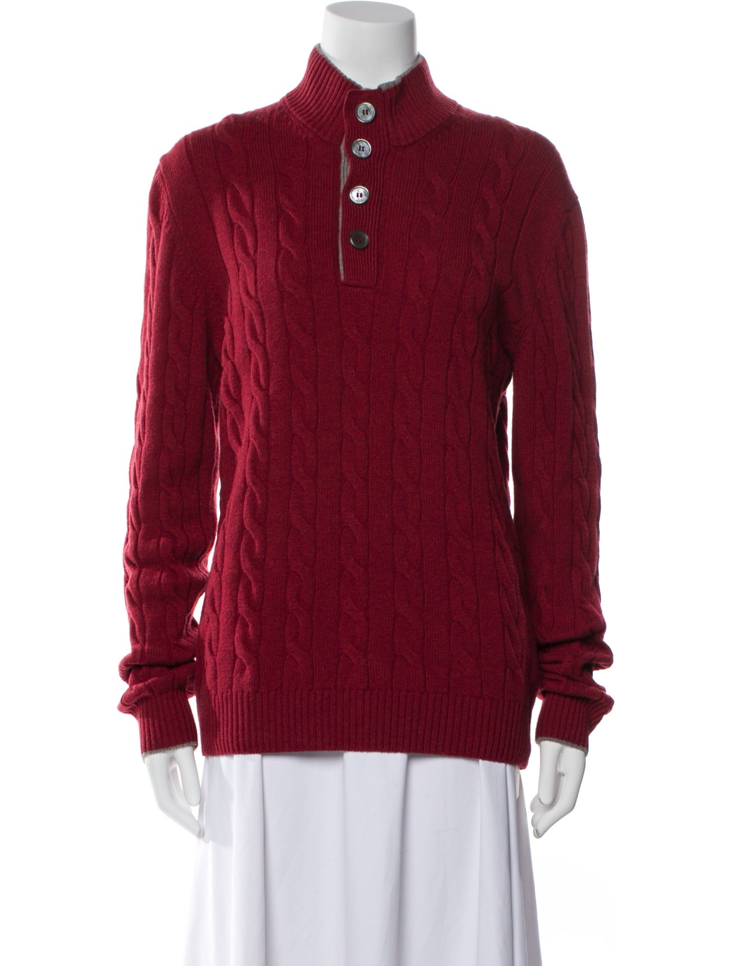 Gran Sasso Virgin Wool Mock Neck Sweater