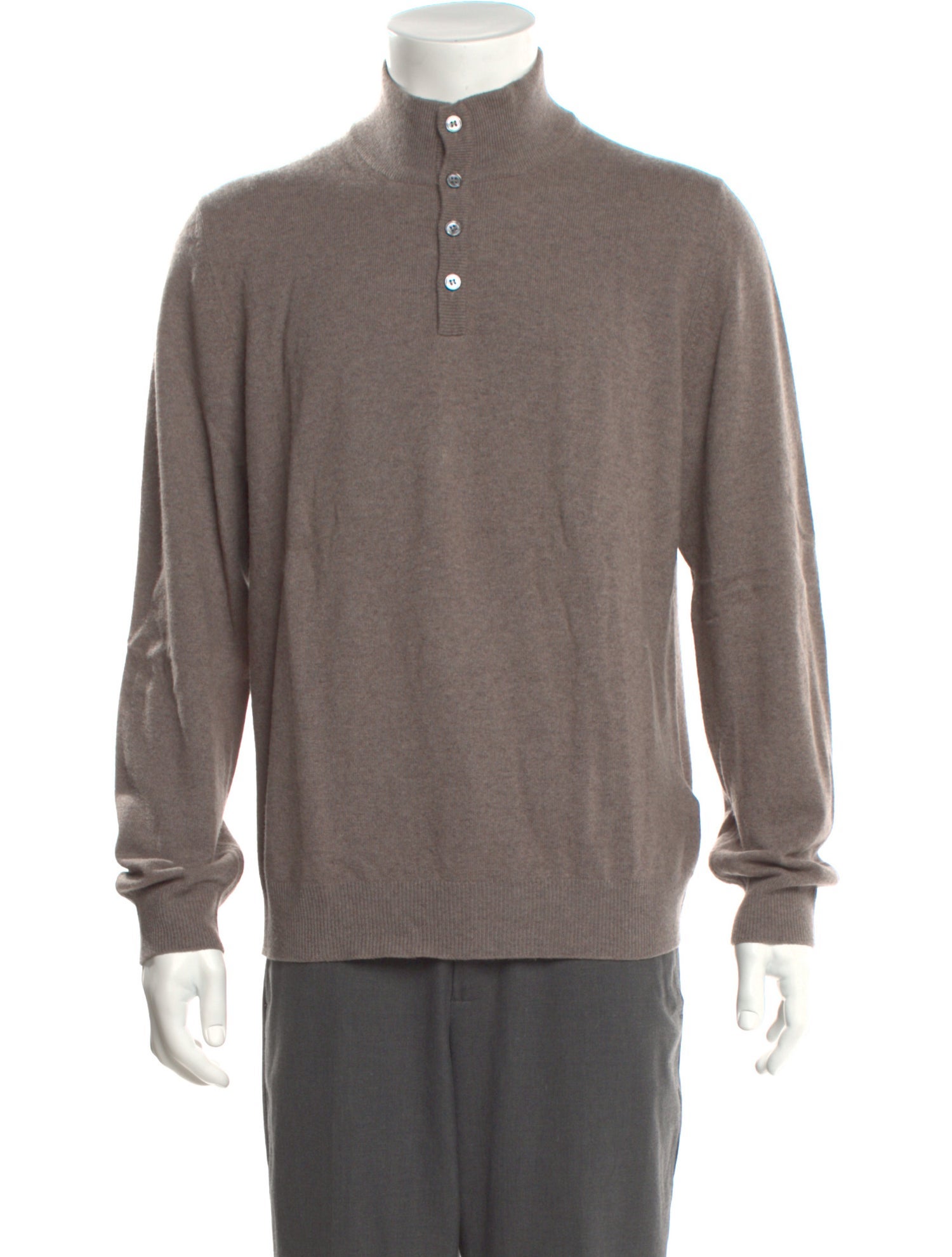 Gran Sasso Virgin Wool Mock Neck Polo Sweater