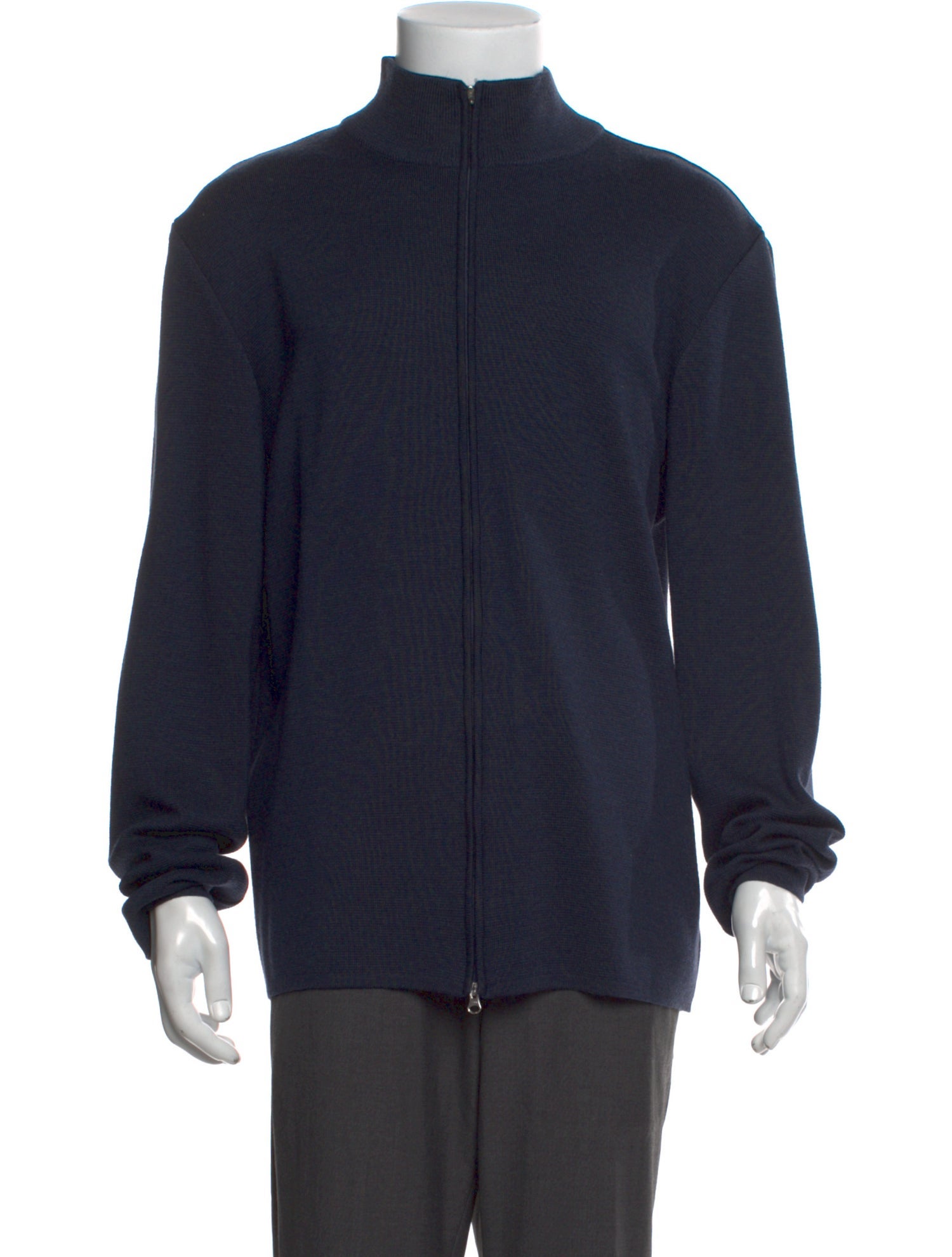 Gran Sasso Virgin Wool Mock Neck Cardigan
