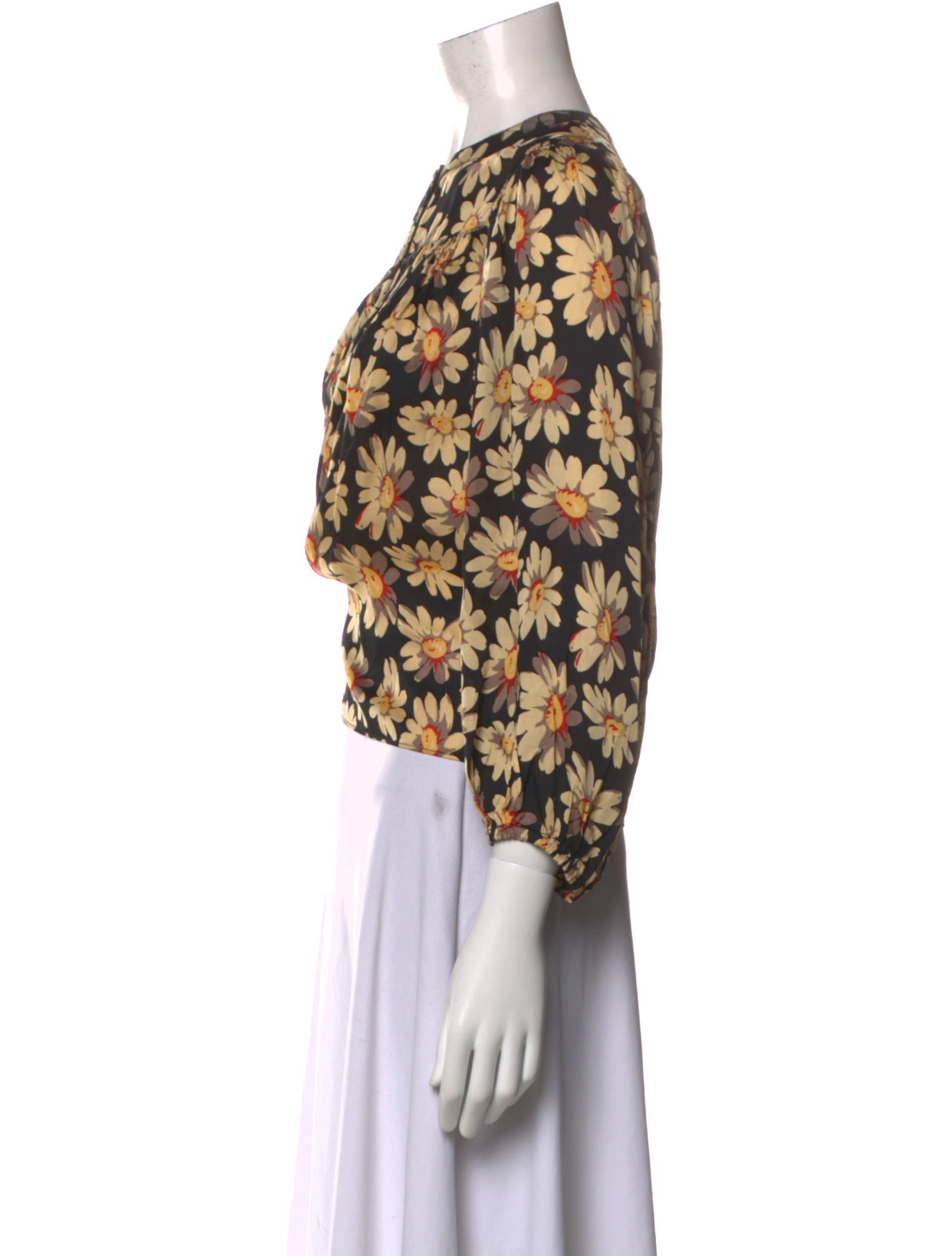 The Great Floral Print Mock Neck Blouse