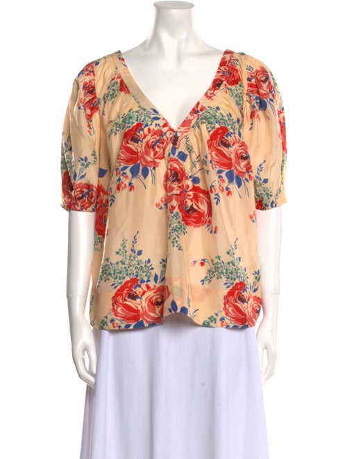 The Great Silk Floral Print Blouse
