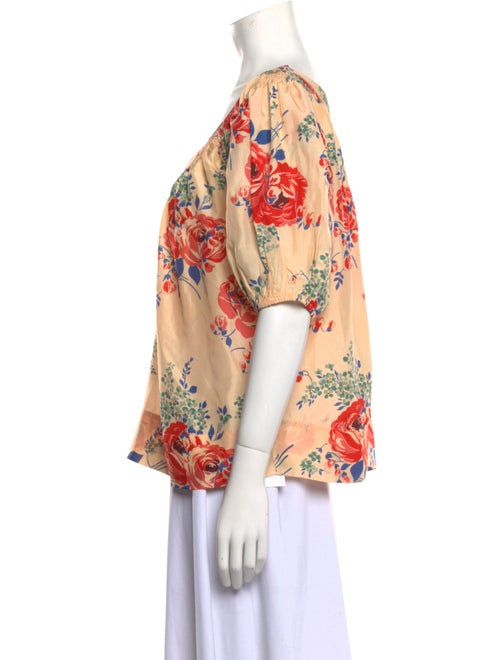 The Great Silk Floral Print Blouse