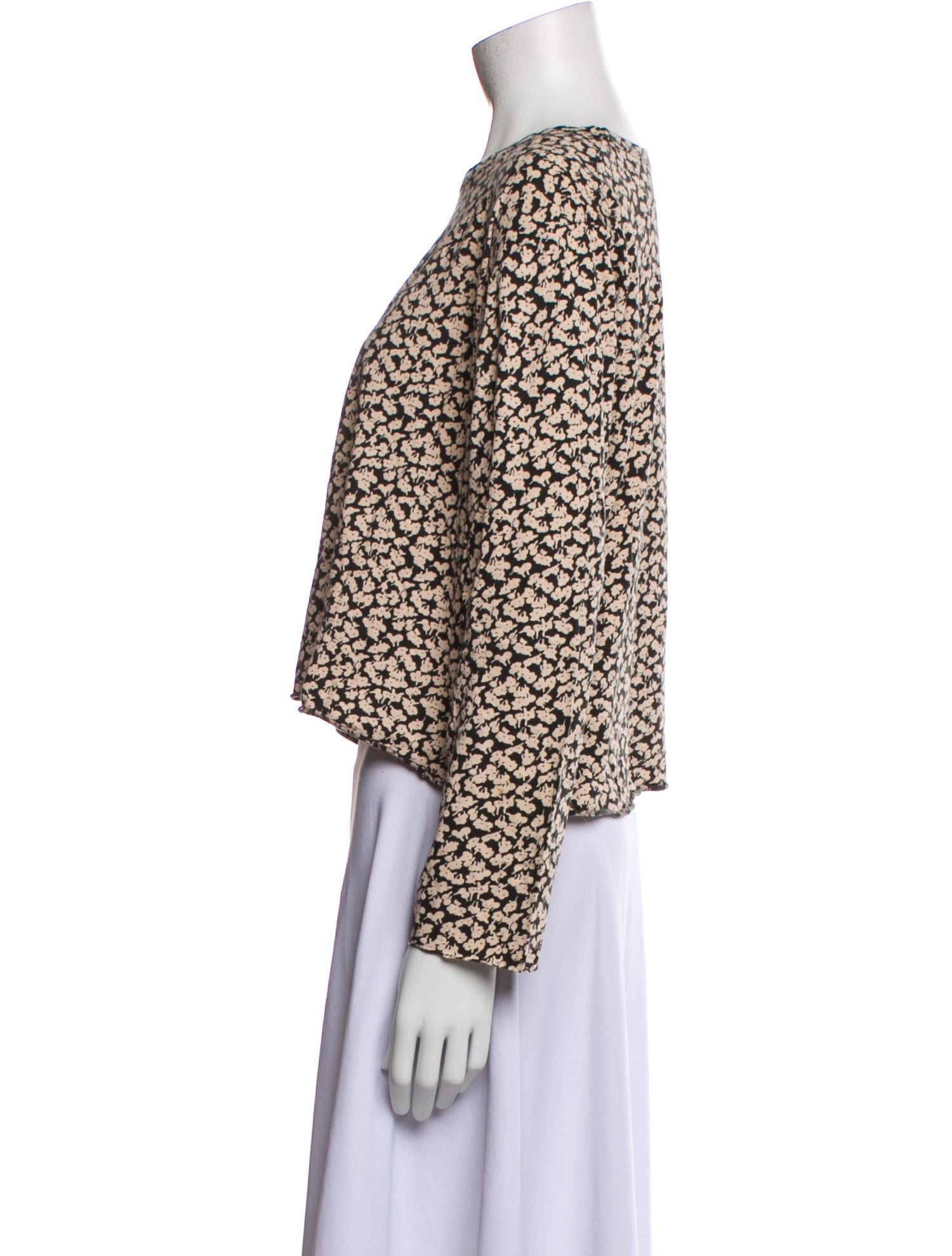 The Great Printed Bateau Neckline Crop Top