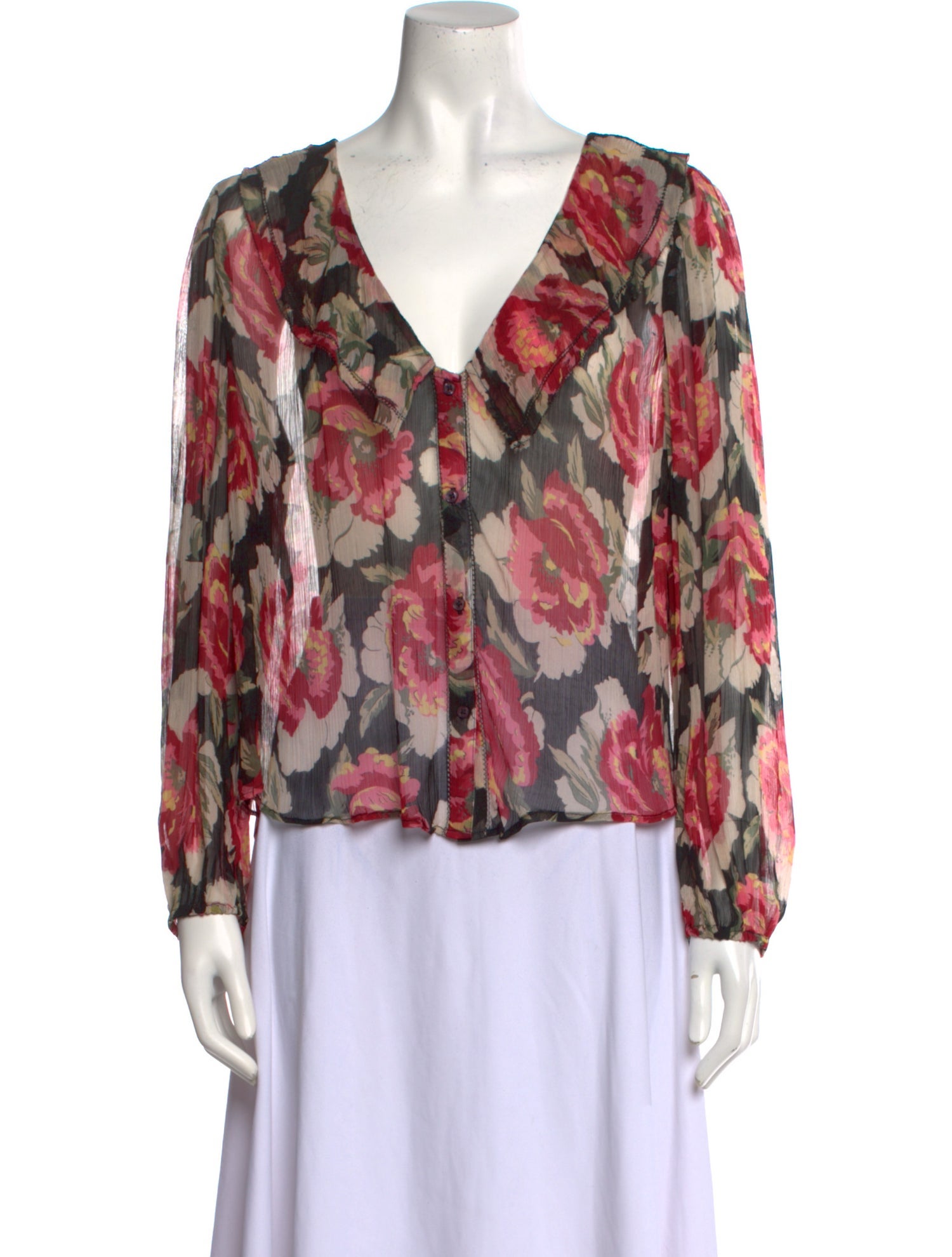 The Great Floral Print V-Neck Blouse