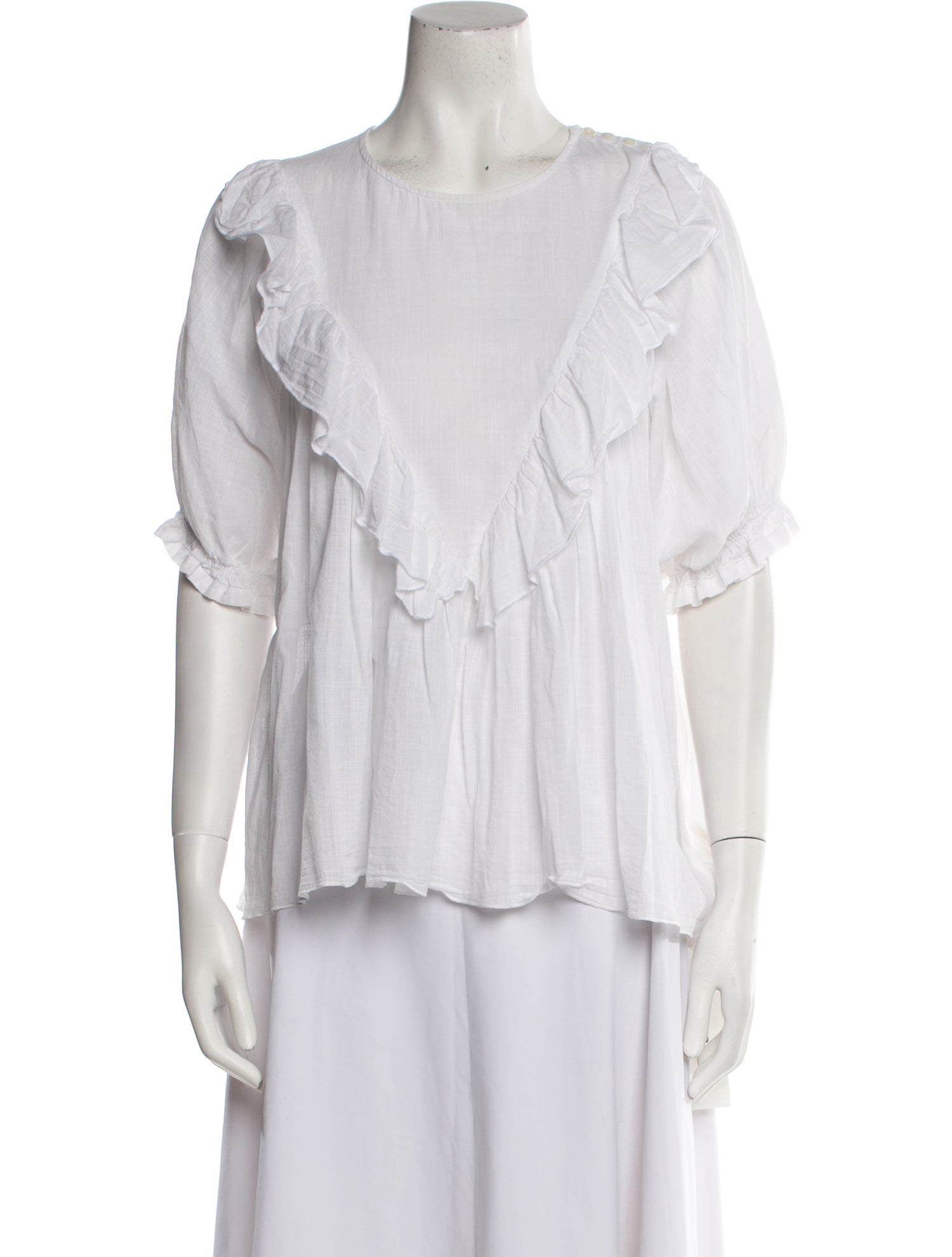 The Great Crew Neck Short Sleeve Blouse