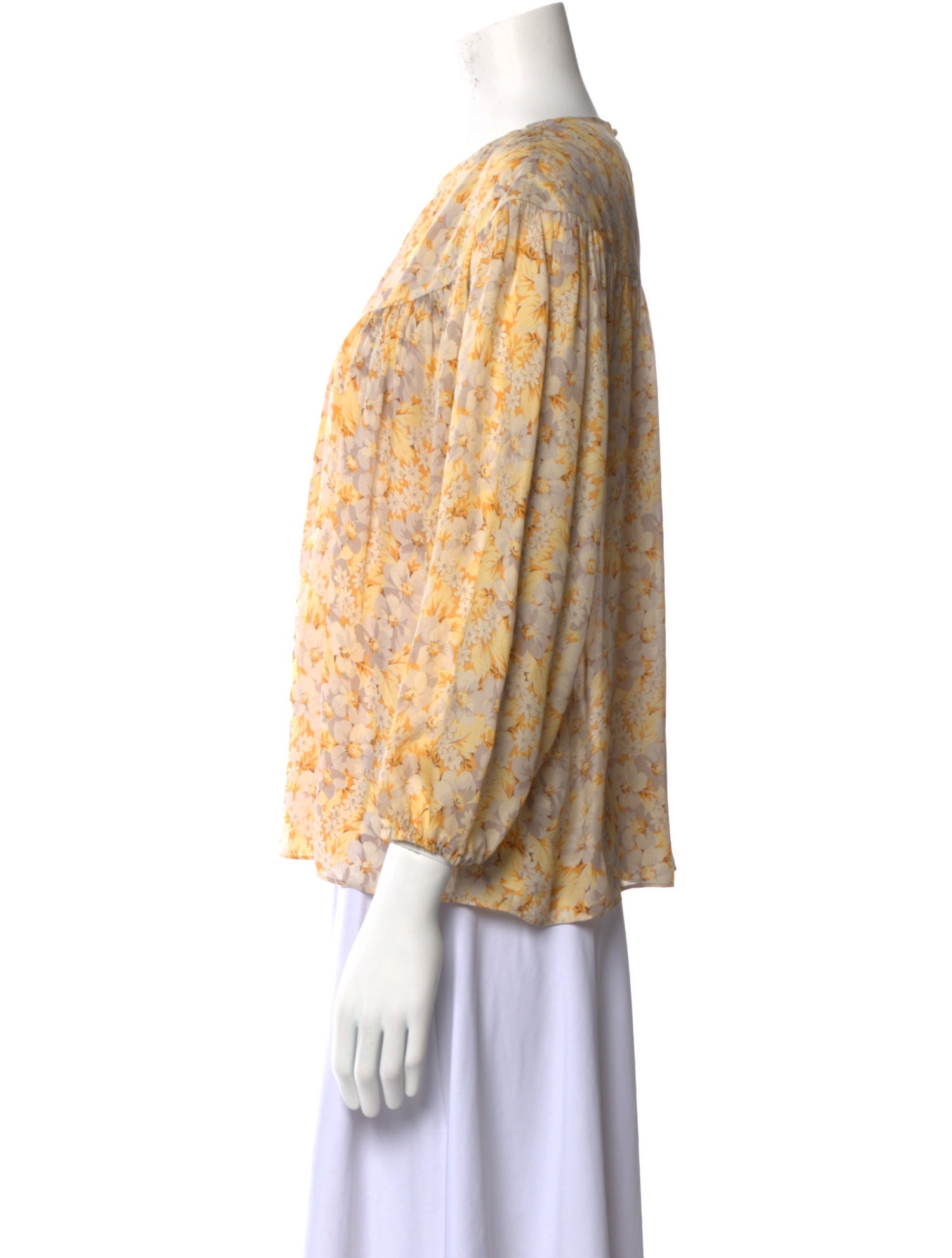 The Great Floral Print Bateau Neckline Blouse