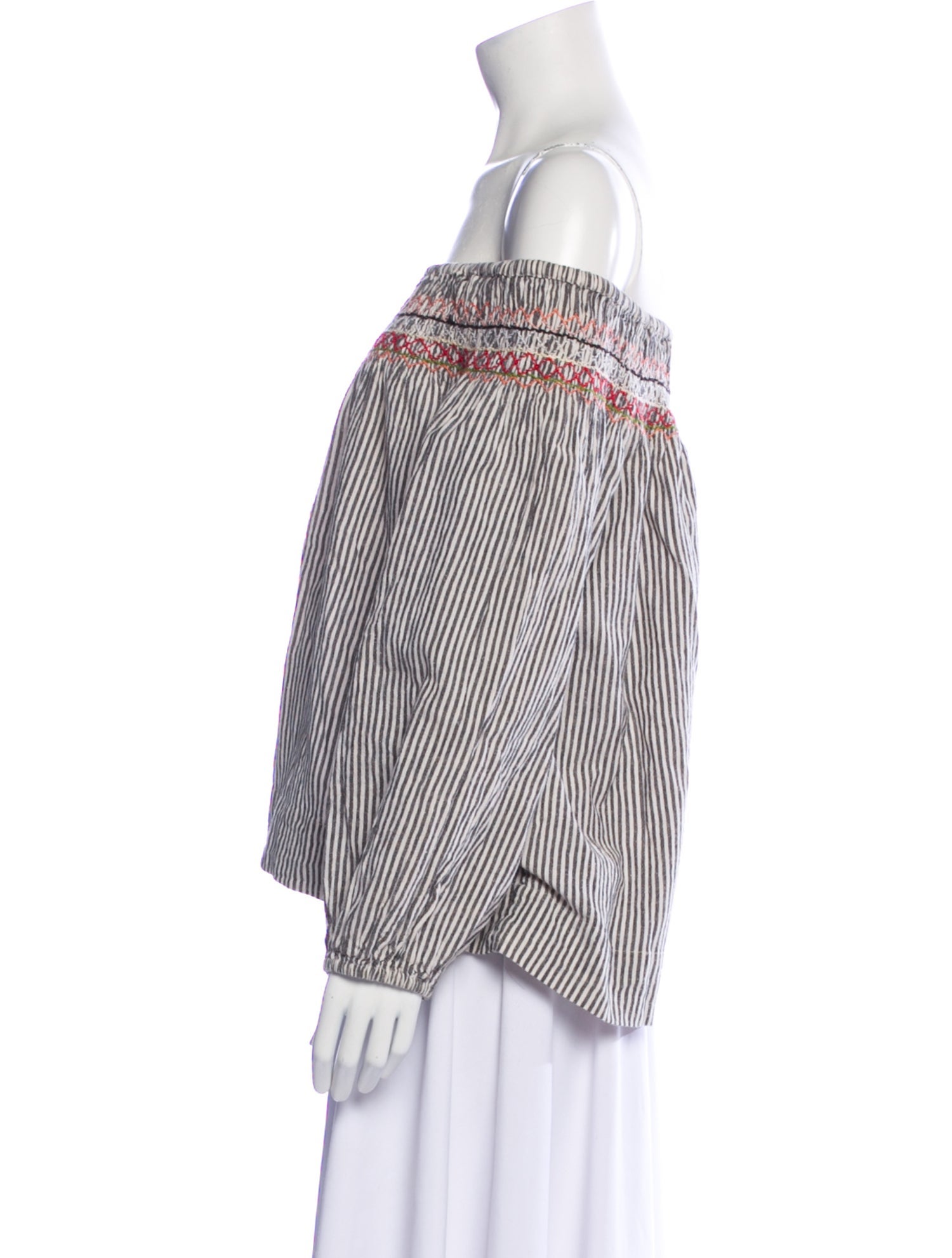 The Great Striped Off-The-Shoulder Blouse