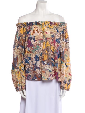 The Great Tops Floral Print Off-The-Shoulder Blouse S