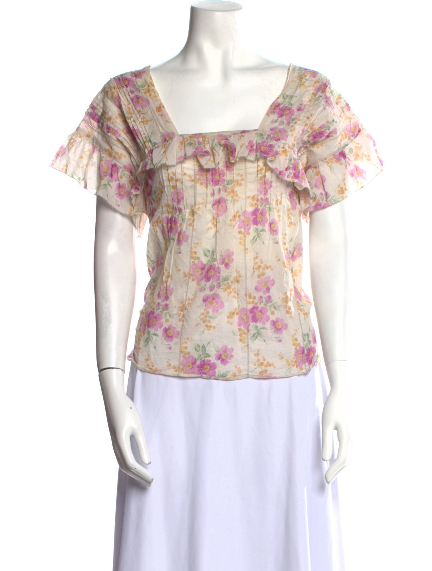 The Great Floral Print Square Neckline Blouse