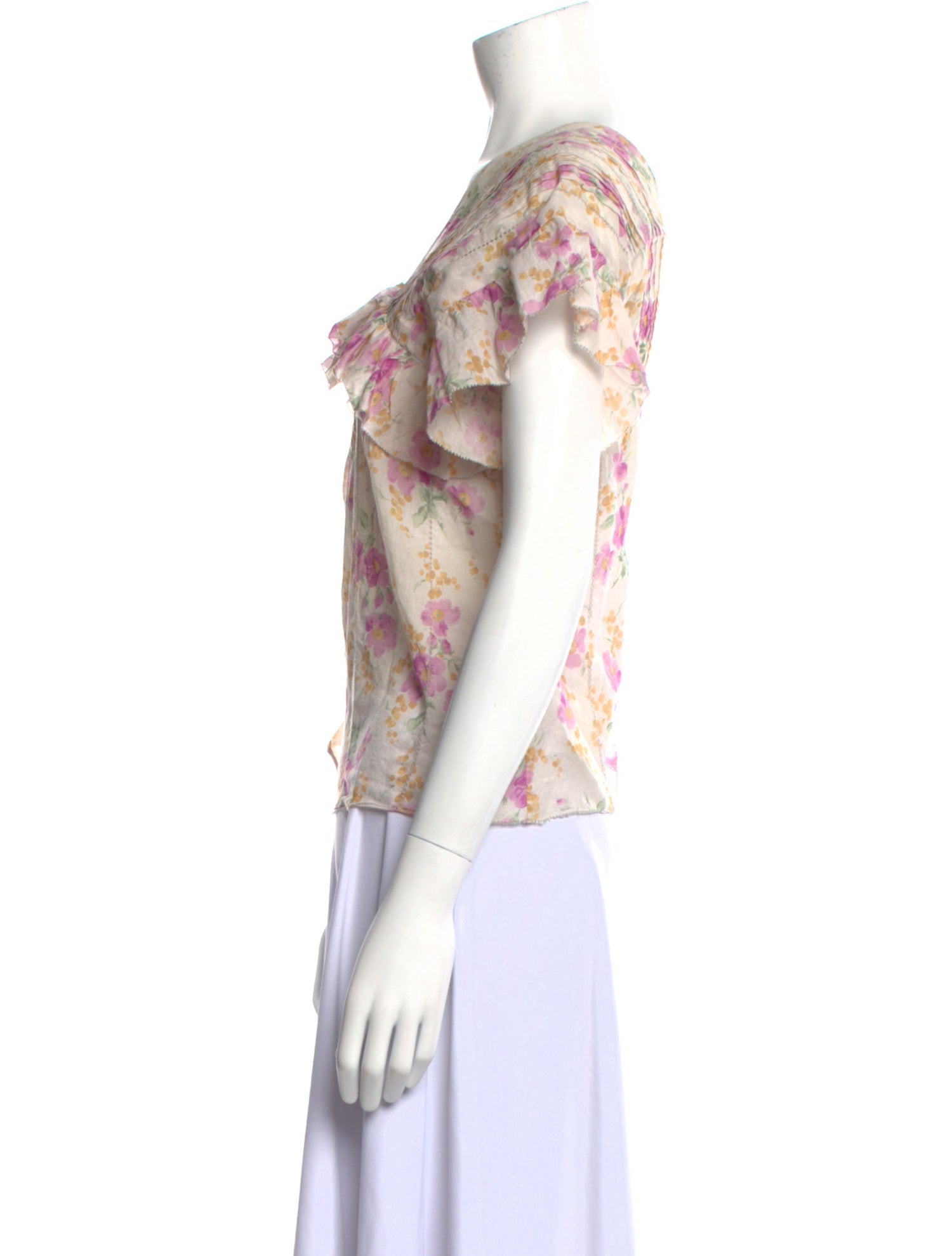 The Great Floral Print Square Neckline Blouse