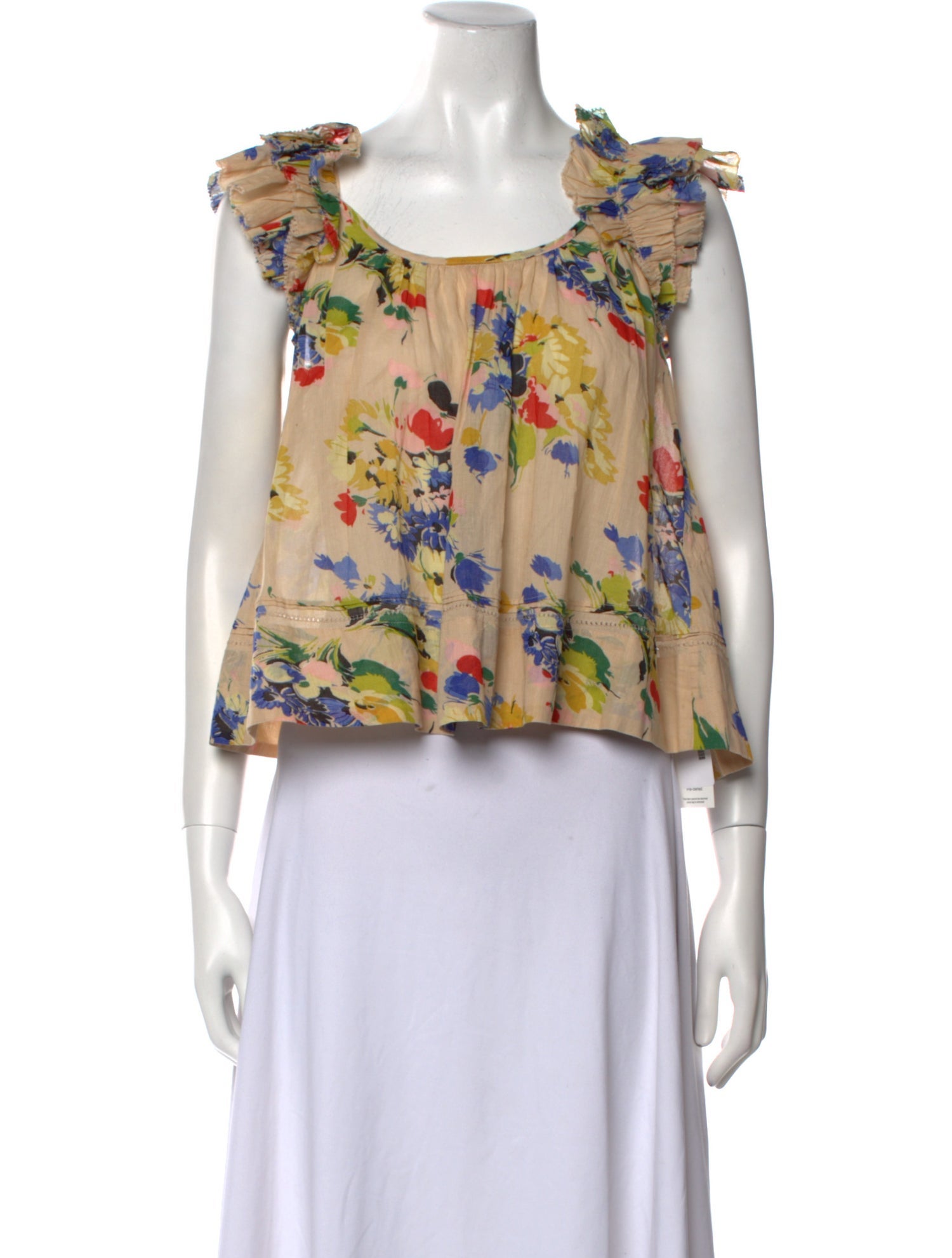 The Great Floral Print Scoop Neck Crop Top