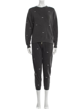 The Great Printed Embroidered Accent Pant Set