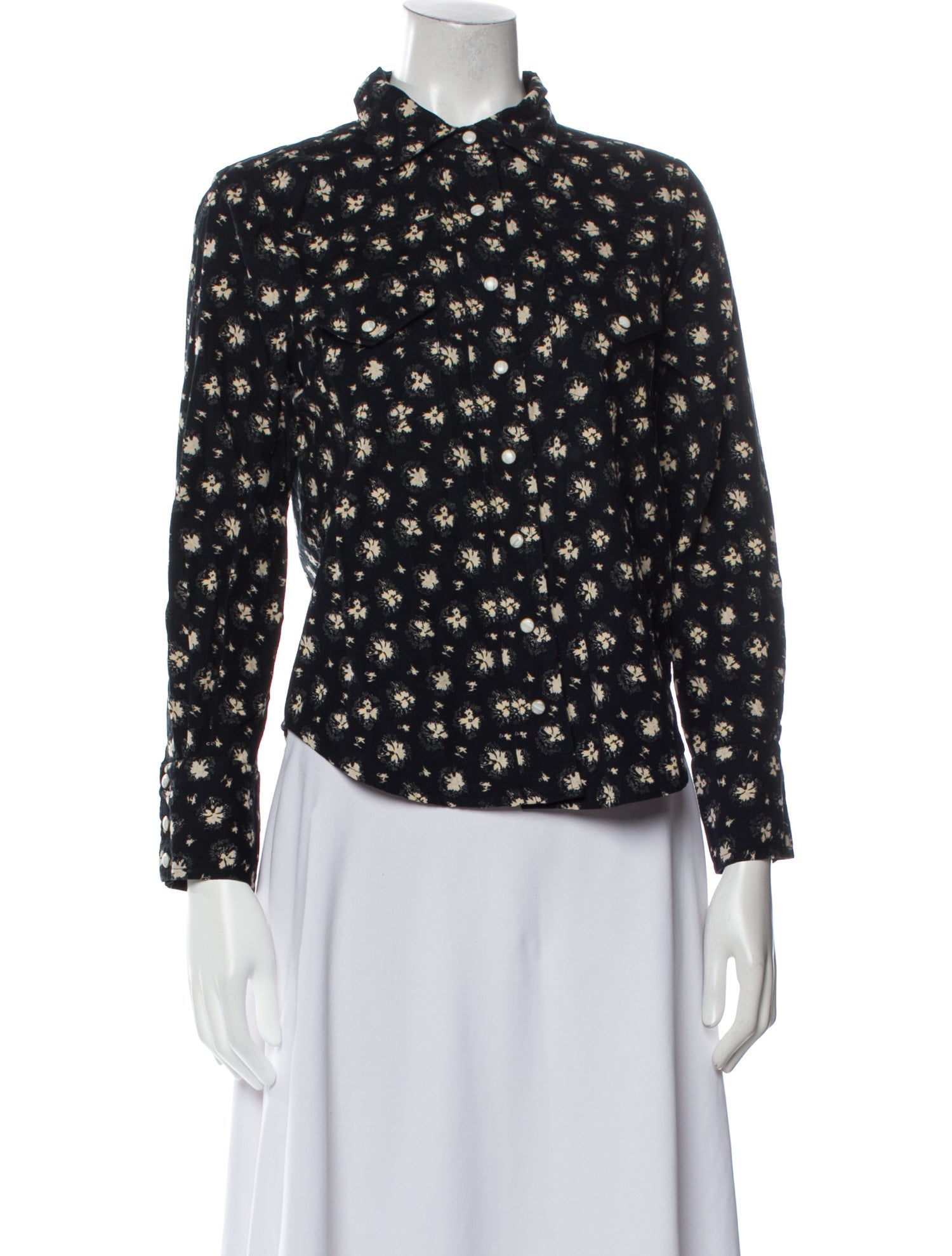 The Great Floral Print Mock Neck Blouse