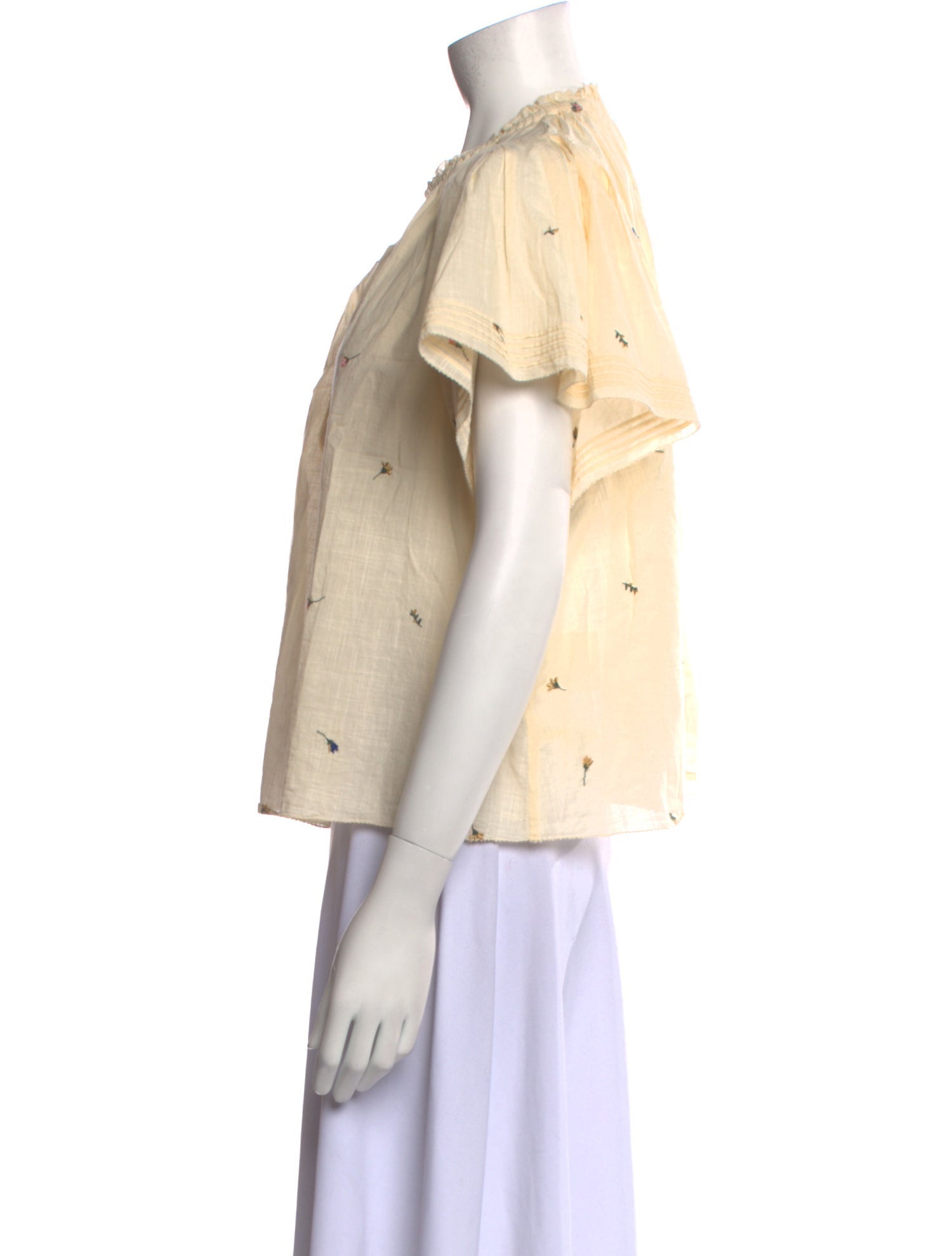 The Great Short Sleeve Button-Up Top