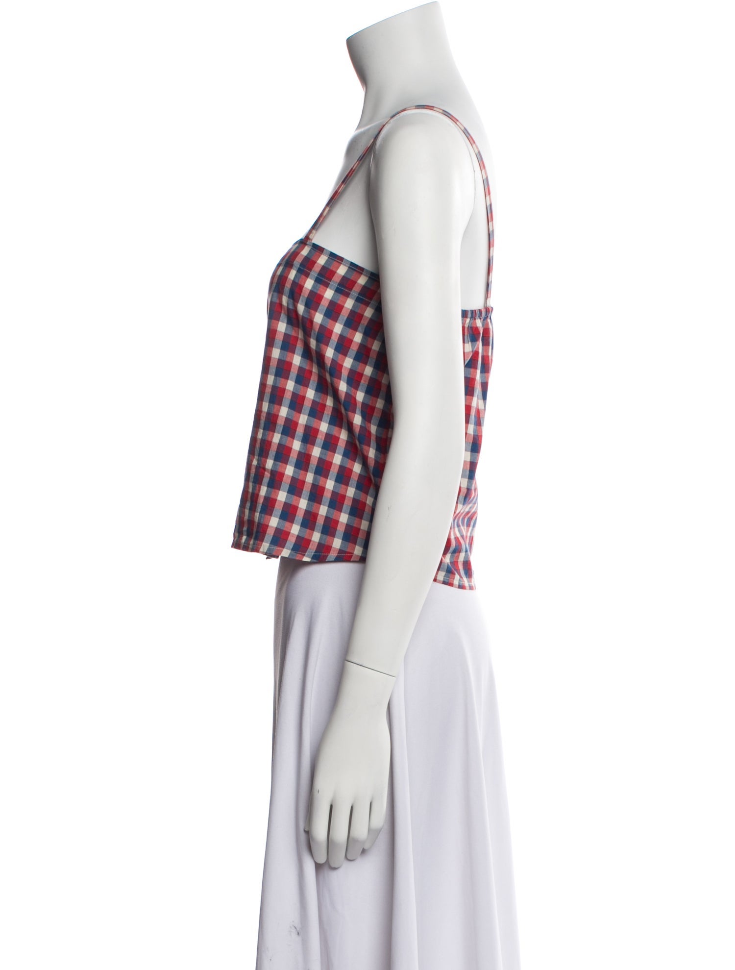 The Great Plaid Print Square Neckline Crop Top