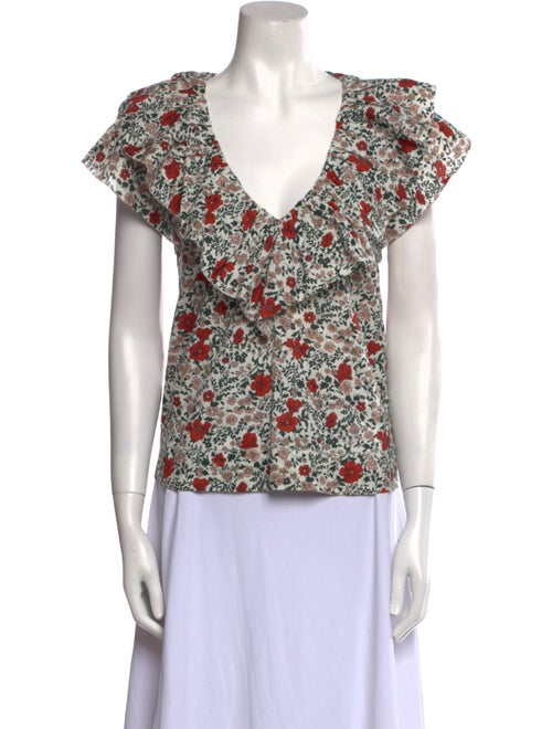 The Great Floral Print V-Neck Blouse