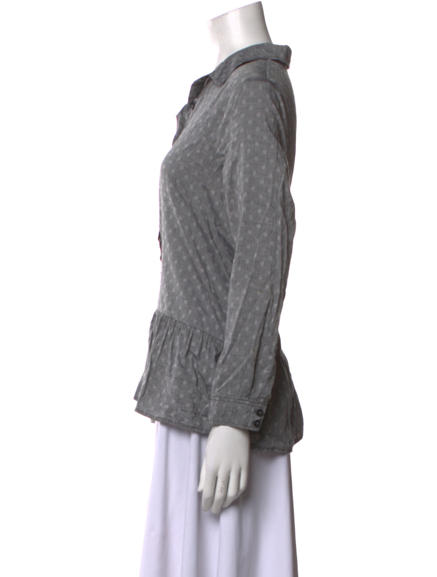 The Great Printed Long Sleeve Button-Up Top