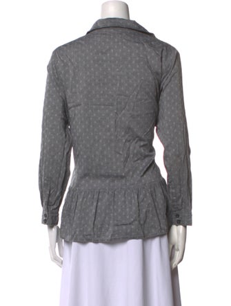 The Great Printed Long Sleeve Button-Up Top