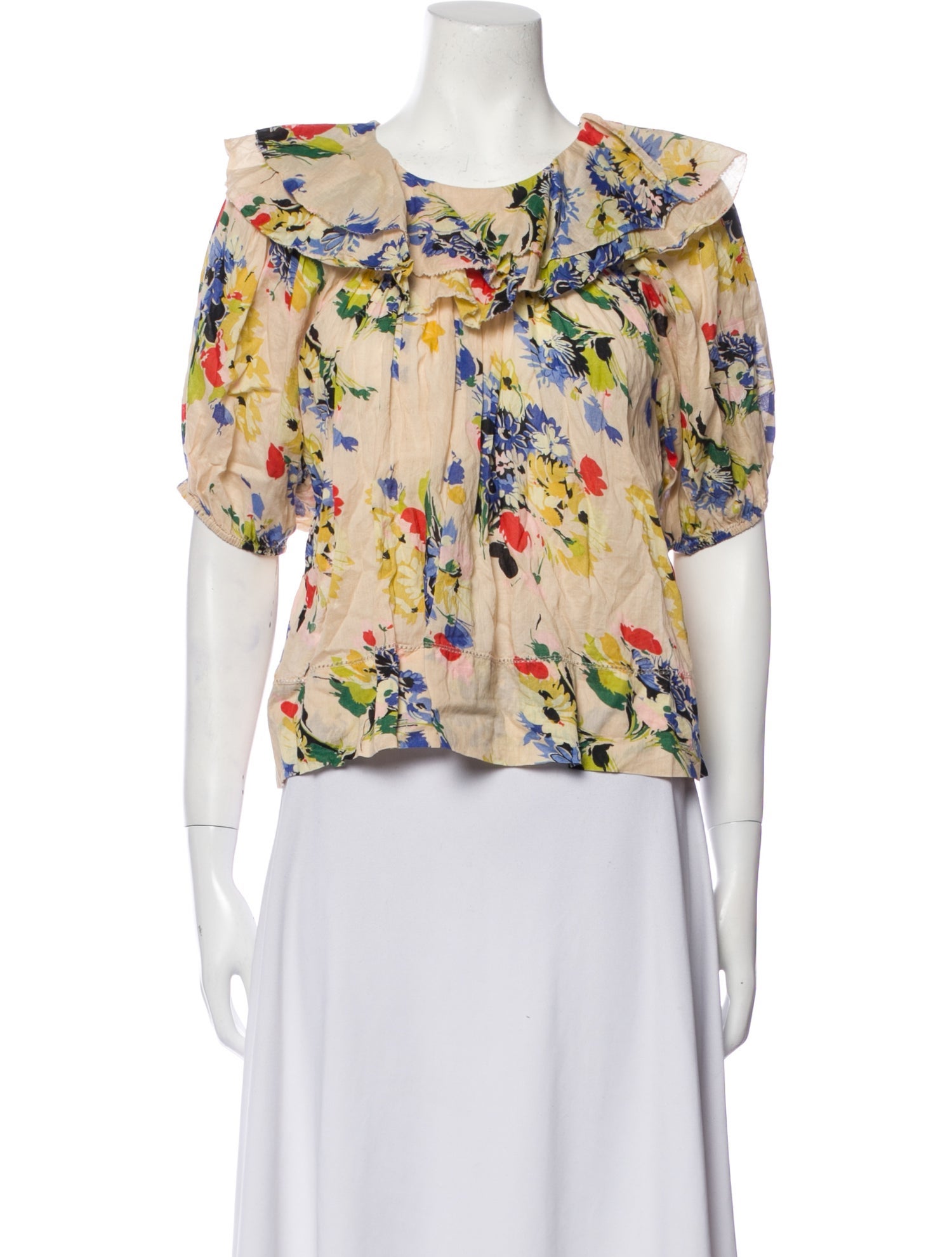 The Great Floral Print Scoop Neck Crop Top