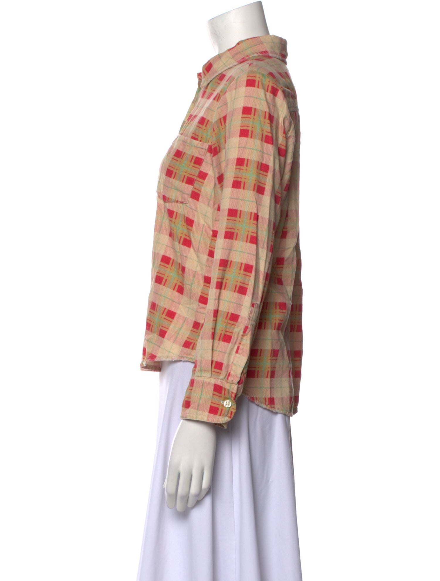 The Great Plaid Print Long Sleeve Button-Up Top