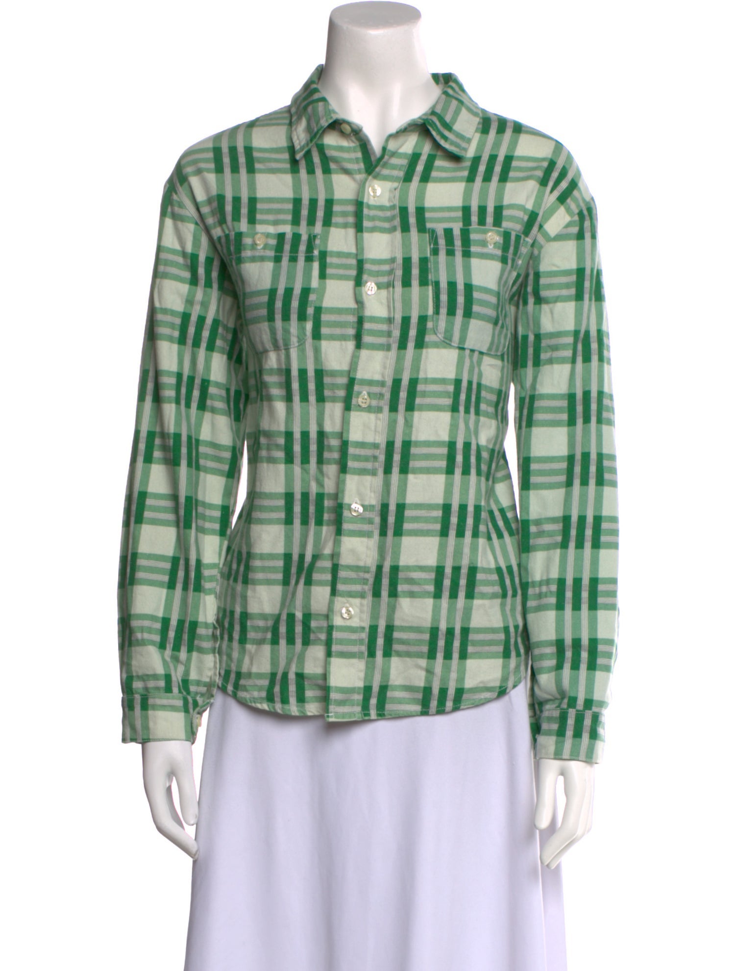 The Great Plaid Print Long Sleeve Button-Up Top