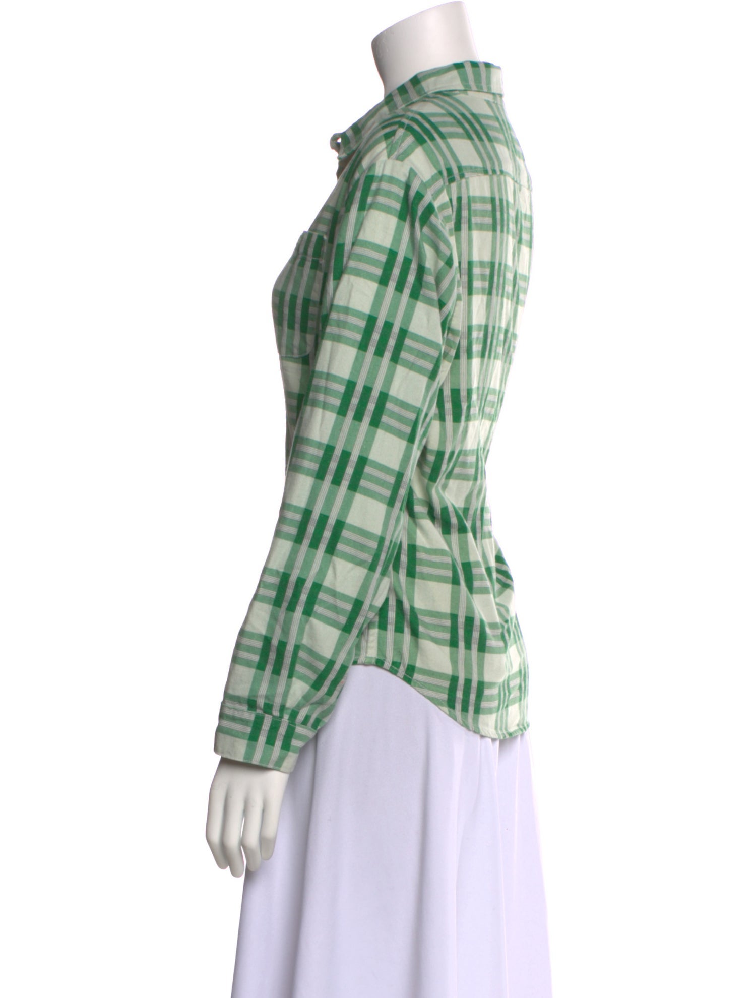 The Great Plaid Print Long Sleeve Button-Up Top