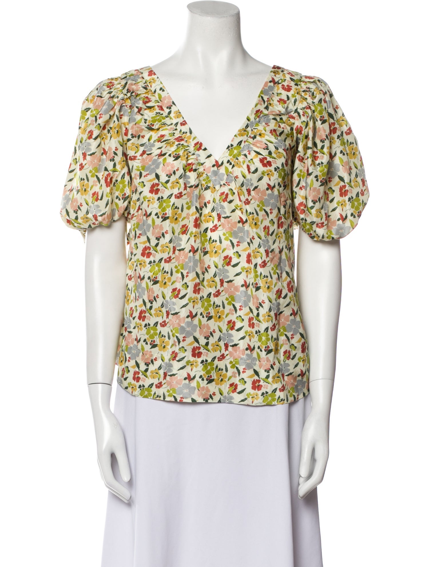 The Great Silk Floral Print Blouse