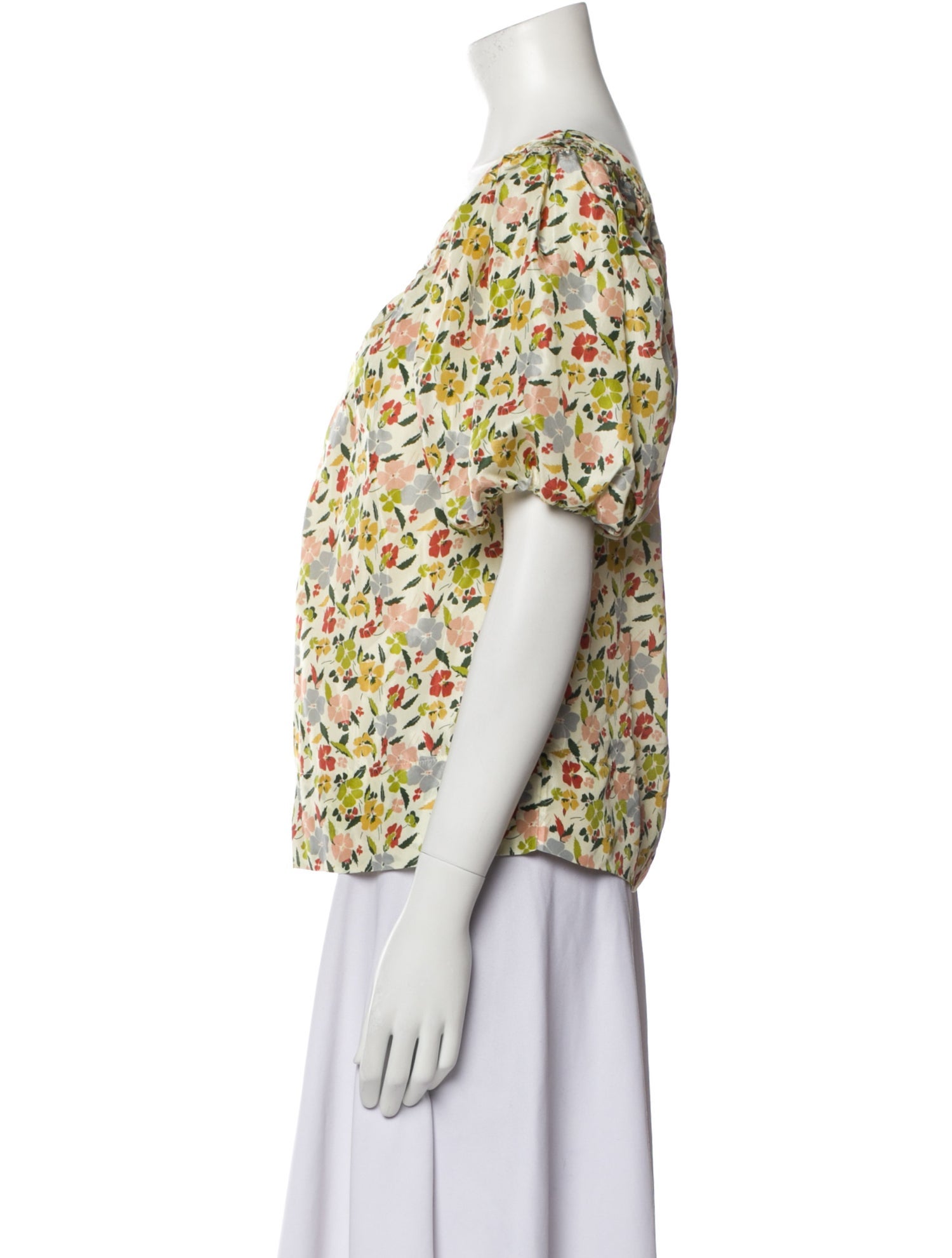 The Great Silk Floral Print Blouse