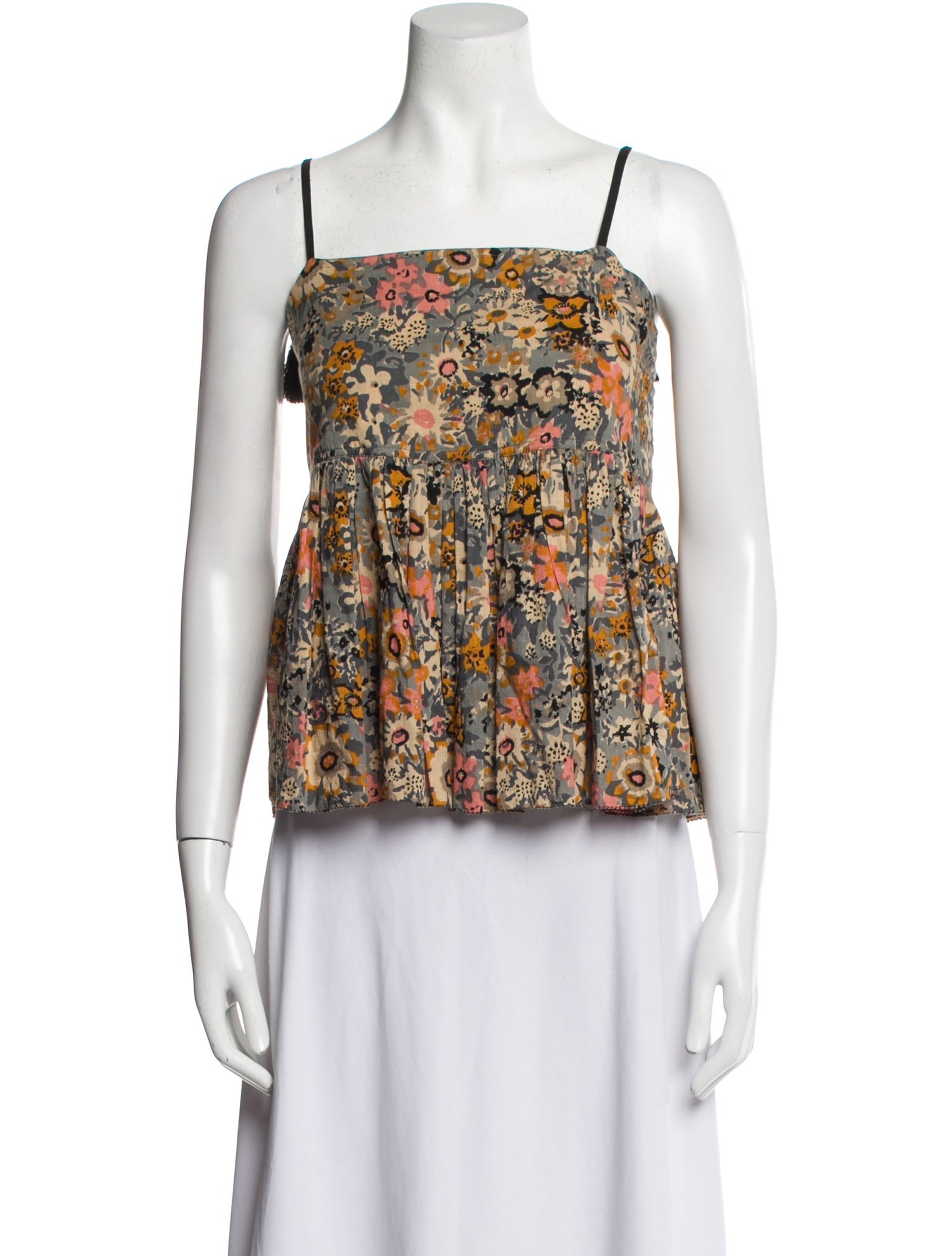 The Great Floral Print Square Neckline Top