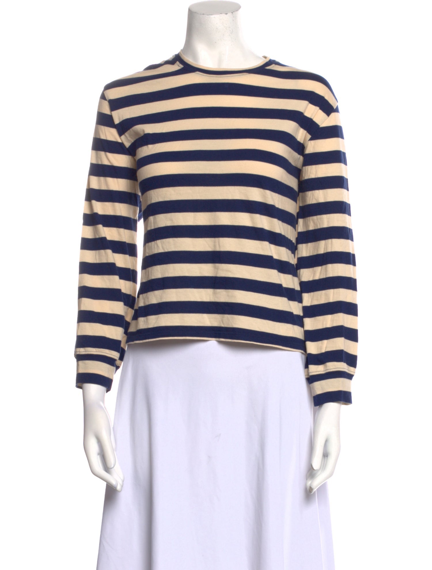 The Great Striped Crew Neck Crop Top