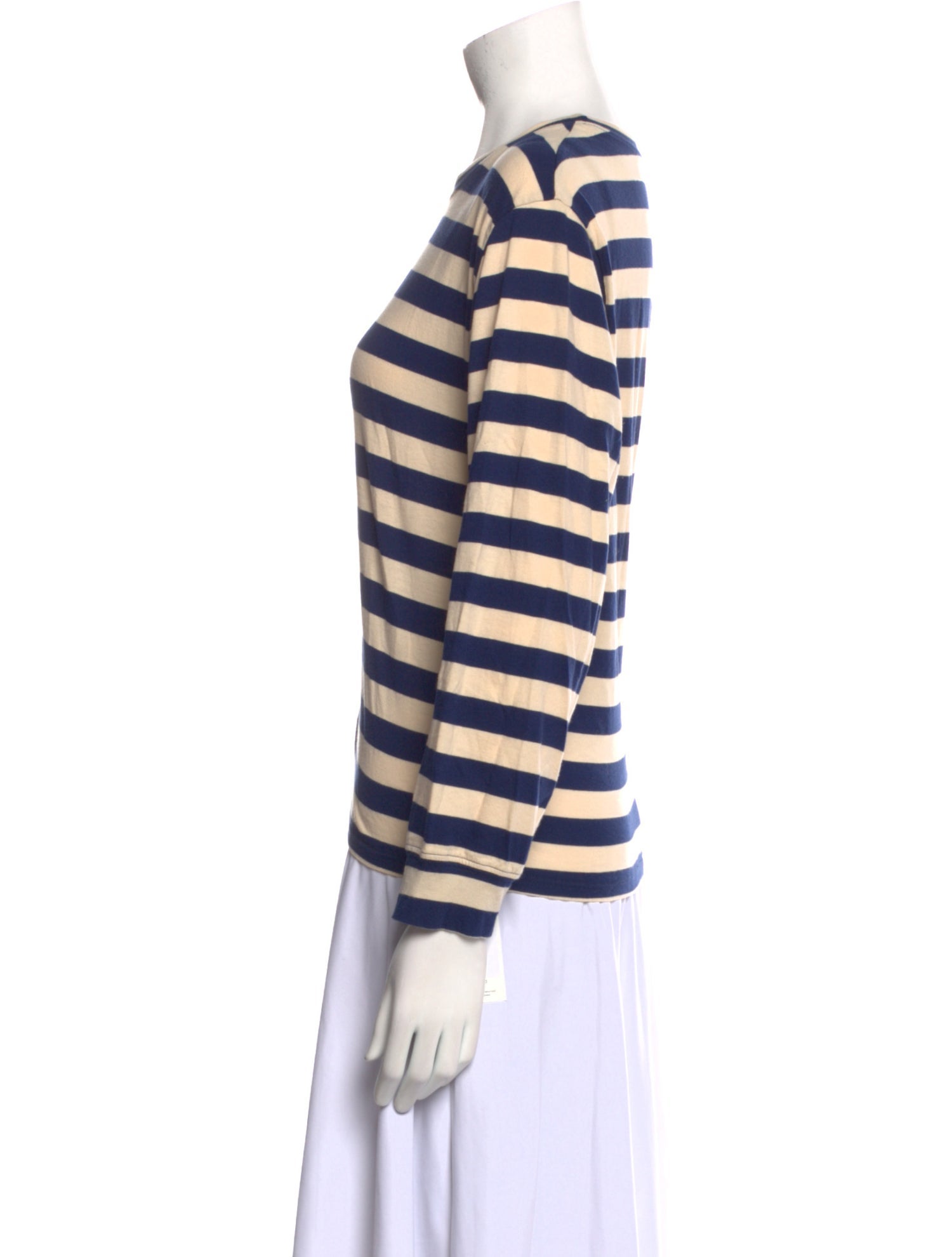 The Great Striped Crew Neck Crop Top