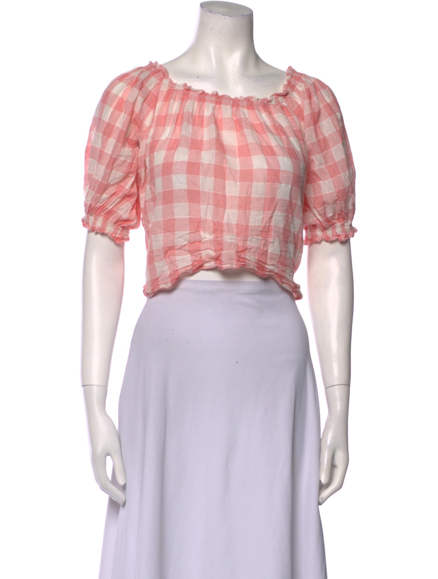 The Great Plaid Print Scoop Neck Crop Top