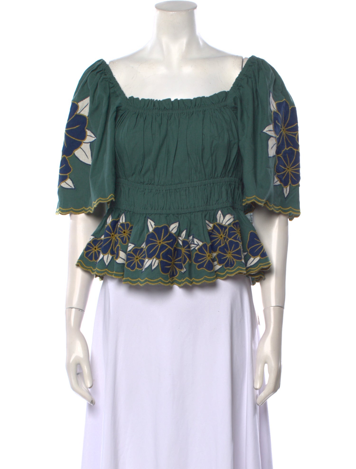 The Great Square Neckline Three-Quarter Sleeve Blouse