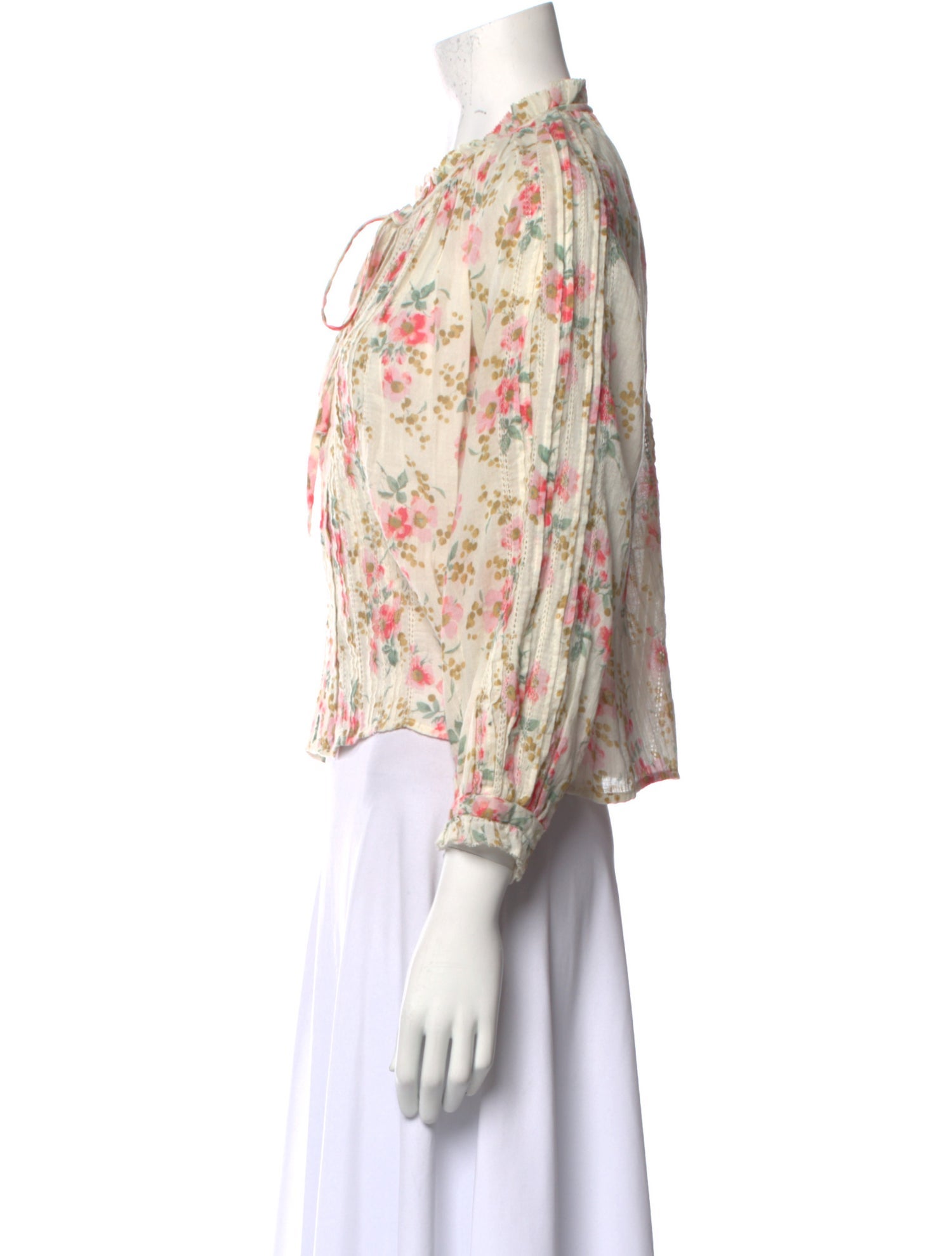 The Great Floral Print Mock Neck Blouse