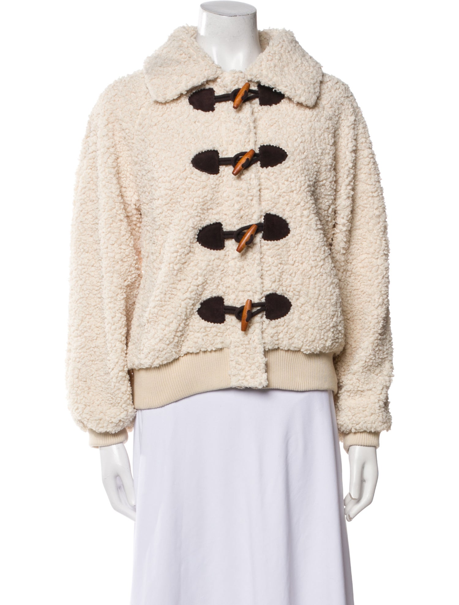 The Great Tweed Pattern Faux Fur Jacket