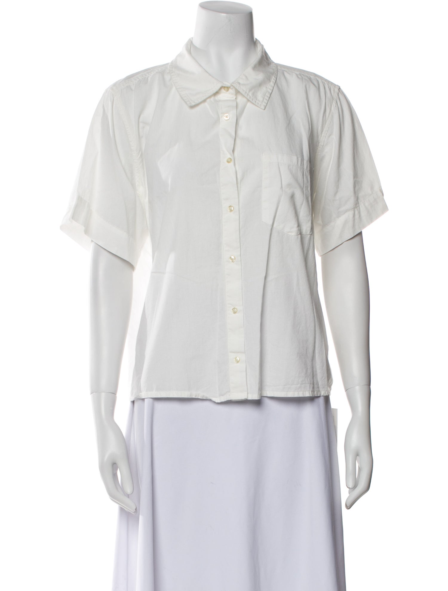 The Great Short Sleeve Button-Up Top