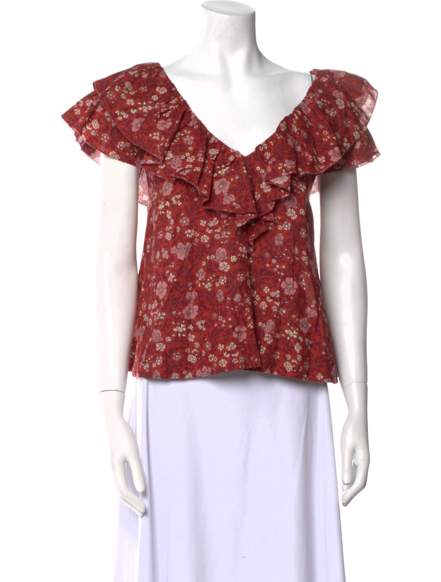 The Great Floral Print V-Neck Blouse