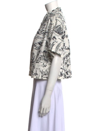 The Great Printed Short Sleeve Crop Top