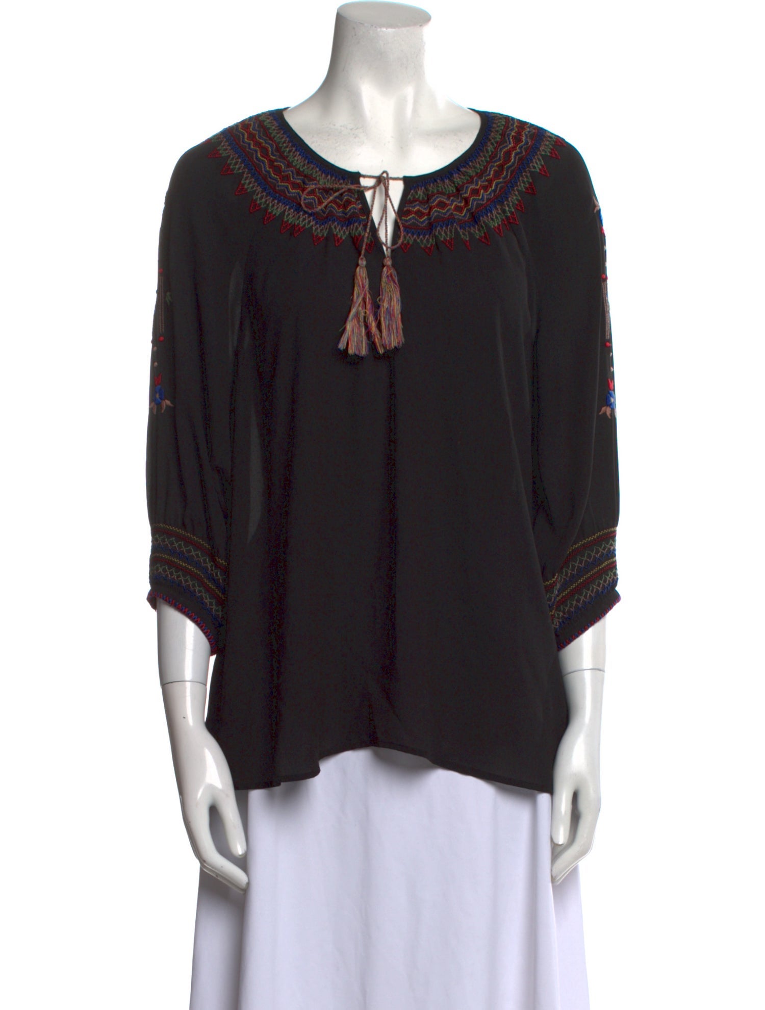 The Great Scoop Neck Three-Quarter Sleeve Blouse