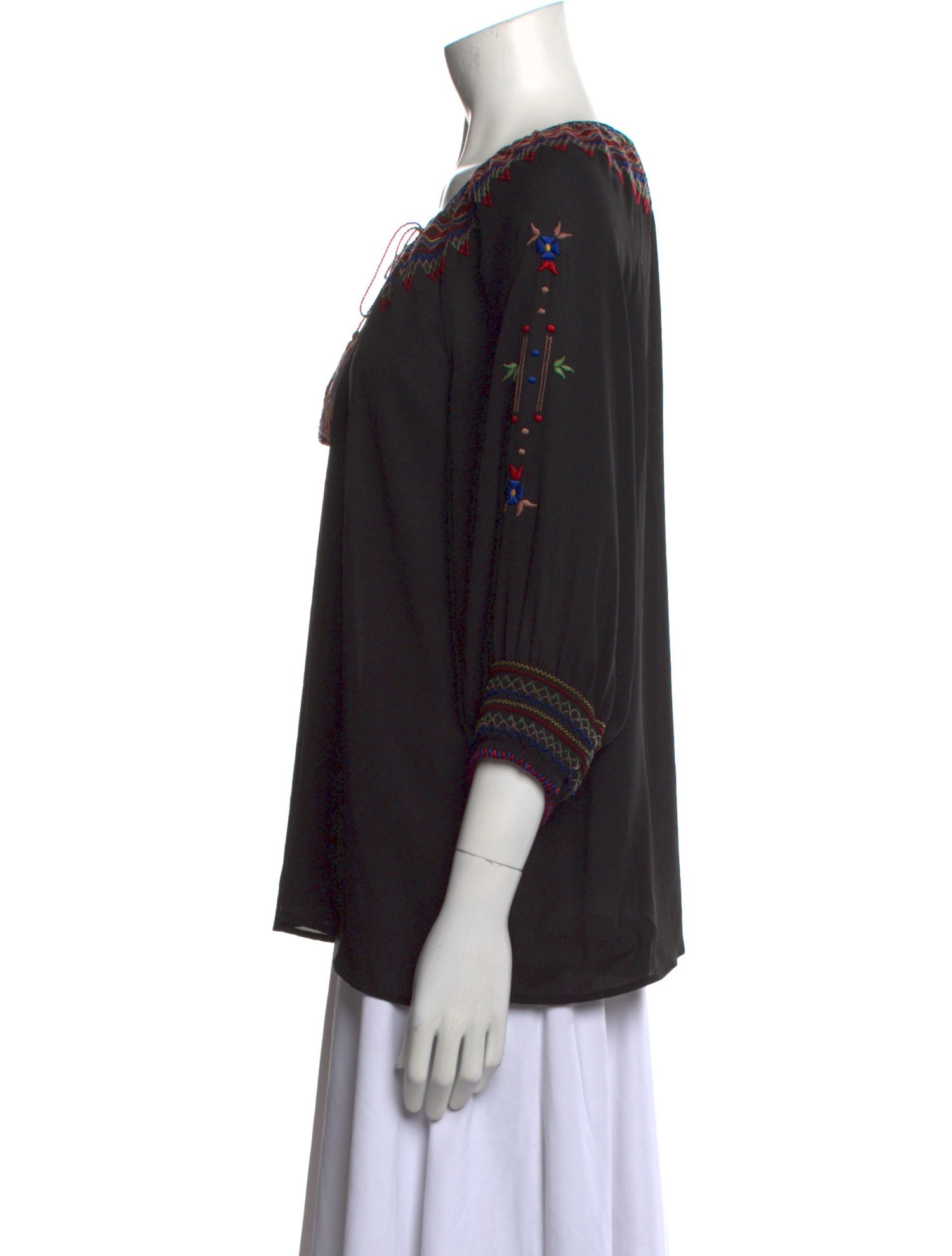 The Great Scoop Neck Three-Quarter Sleeve Blouse