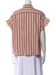 The Great Striped Short Sleeve Button-Up Top
