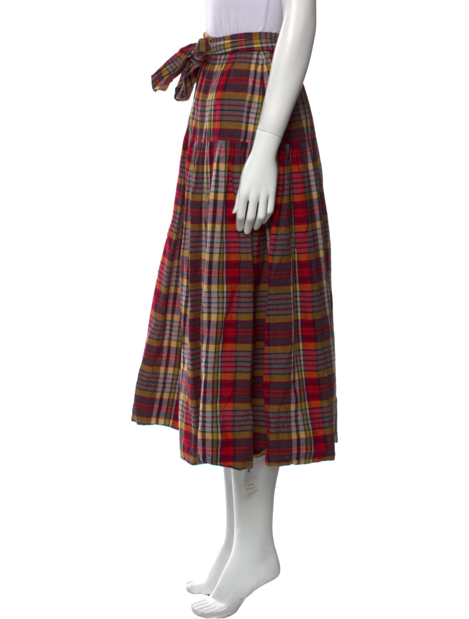 The Great Plaid Print Midi Length Skirt
