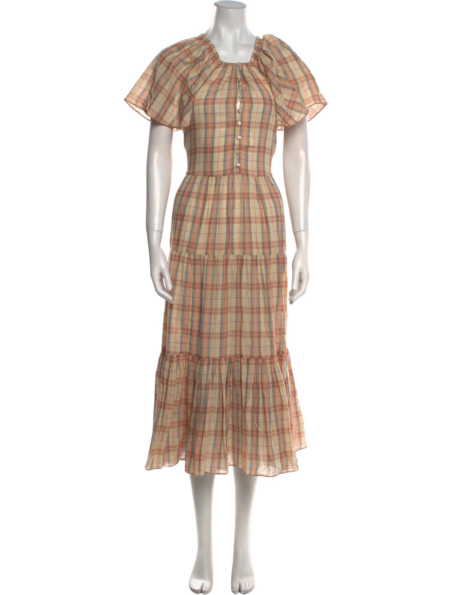 The Great Plaid Print Midi Length Dress