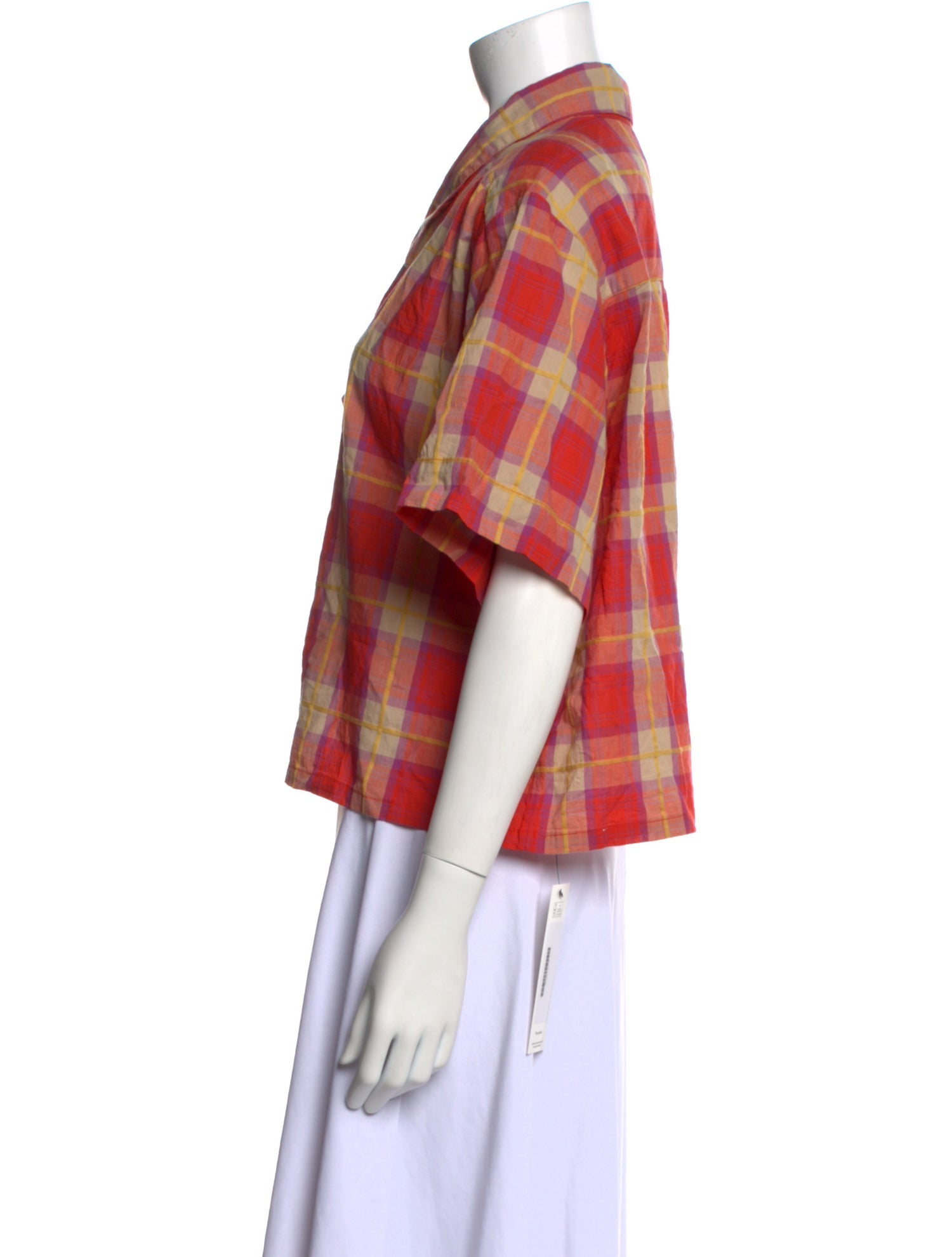 The Great Plaid Print Short Sleeve Crop Top